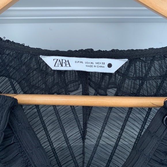 Zara Sheer Ruffled Blouse - Size XL - Picture 9 of 12